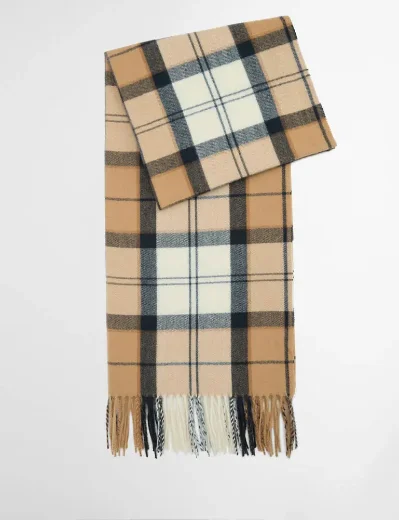 Barbour Womens Hailes Tartan Scarf | Hessian Navy Tartan