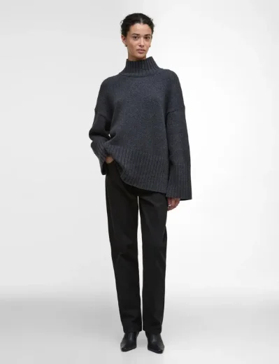 Barbour Serena High Neck Knit Jumper | Charcoal