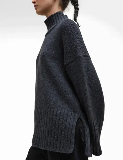 Barbour Serena High Neck Knit Jumper | Charcoal