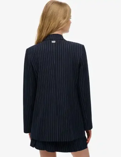 Superdry Pinstripe Boyfriend Blazer | Navy