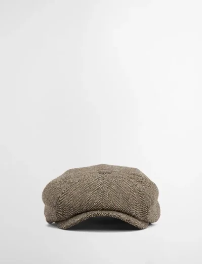Barbour Fyne Tweed Baker Boy Hat | Brown