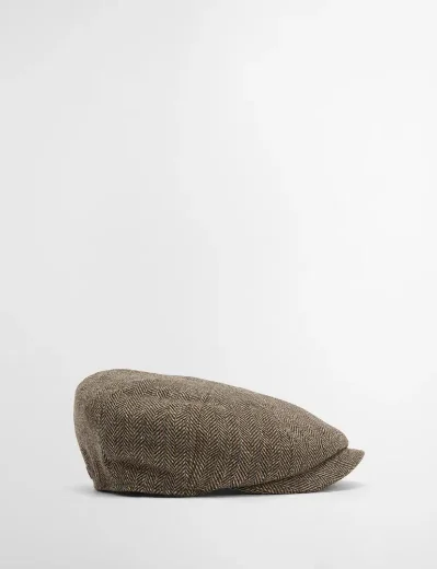 Barbour Fyne Tweed Baker Boy Hat | Brown