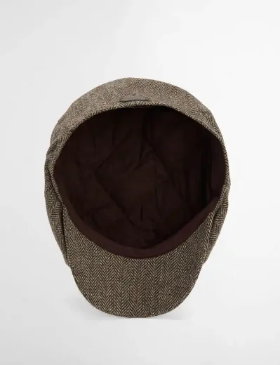 Barbour Fyne Tweed Baker Boy Hat | Brown