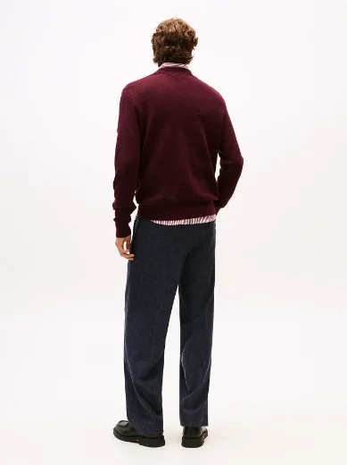 Tommy Hilfiger Essential Structure Crew Neck | Burgundy
