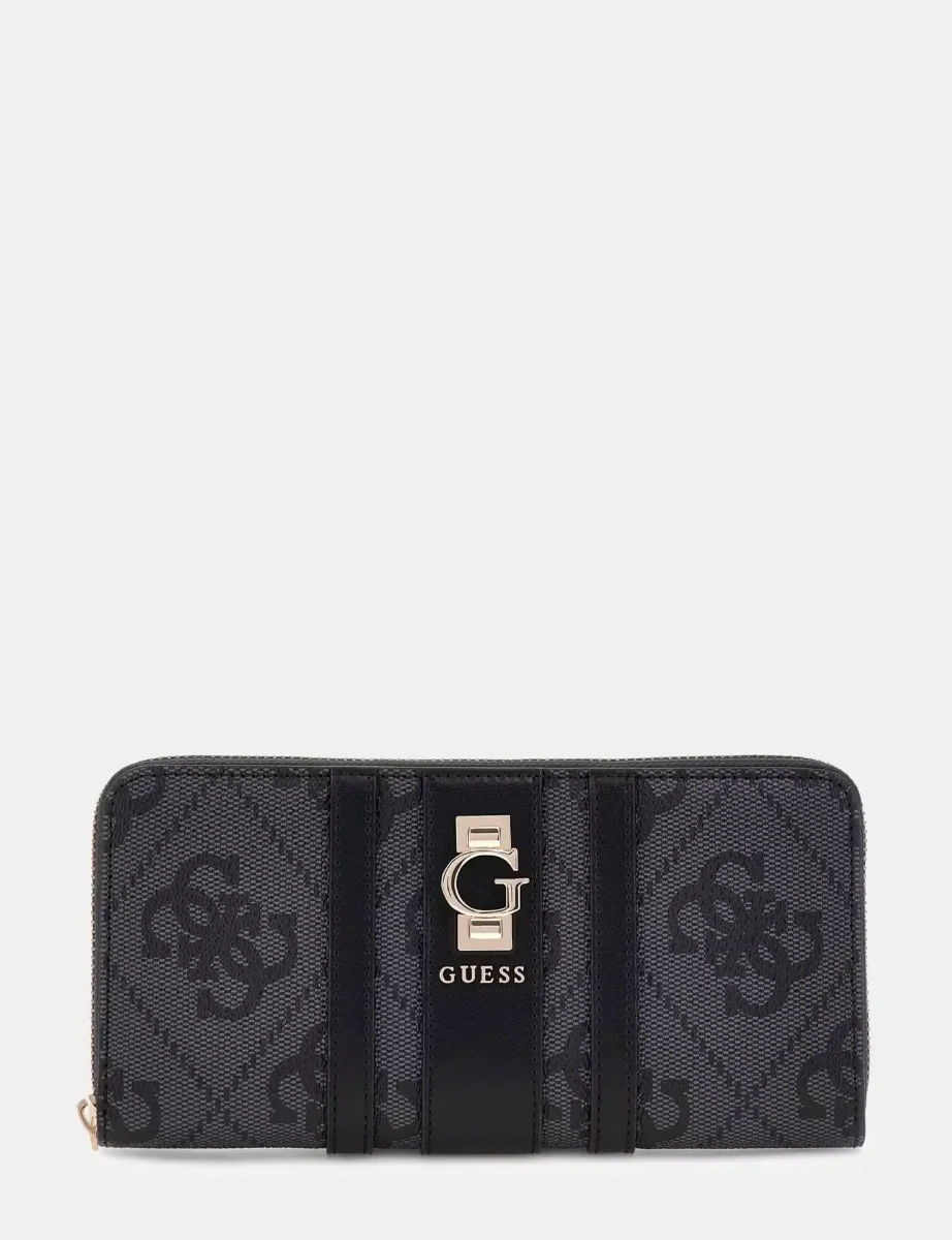Guess Erenia 4G Logo Large Zip-around Purse | Coal