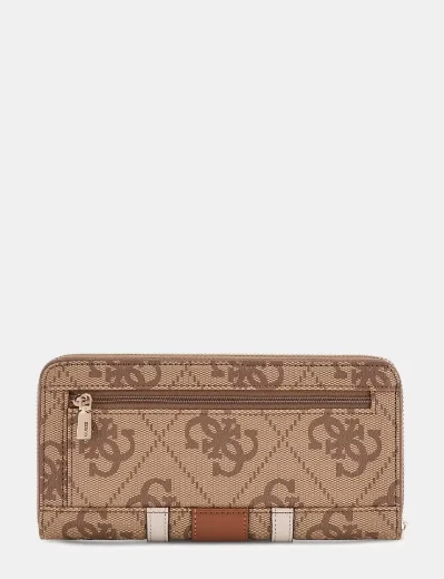 Guess Erenia 4G Logo Large Zip-around Purse | Brown 