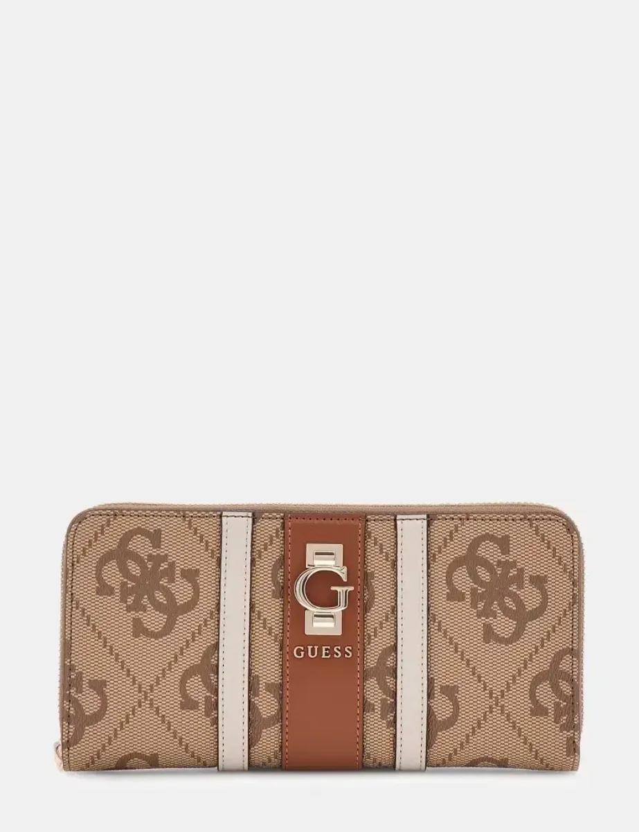 Guess Erenia 4G Logo Large Zip-around Purse | Brown 