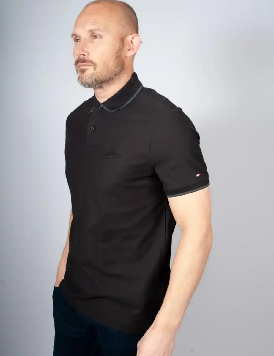 Tommy Hilfiger Twill Embroidered Logo Polo | Black