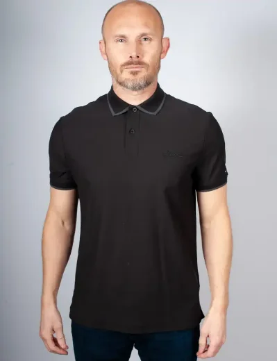 Tommy Hilfiger Twill Embroidered Logo Polo | Black