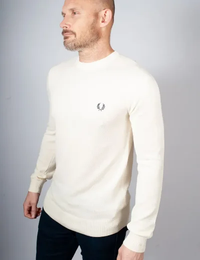 Fred Perry Pique Stitch Knitted Jumper | Ecru