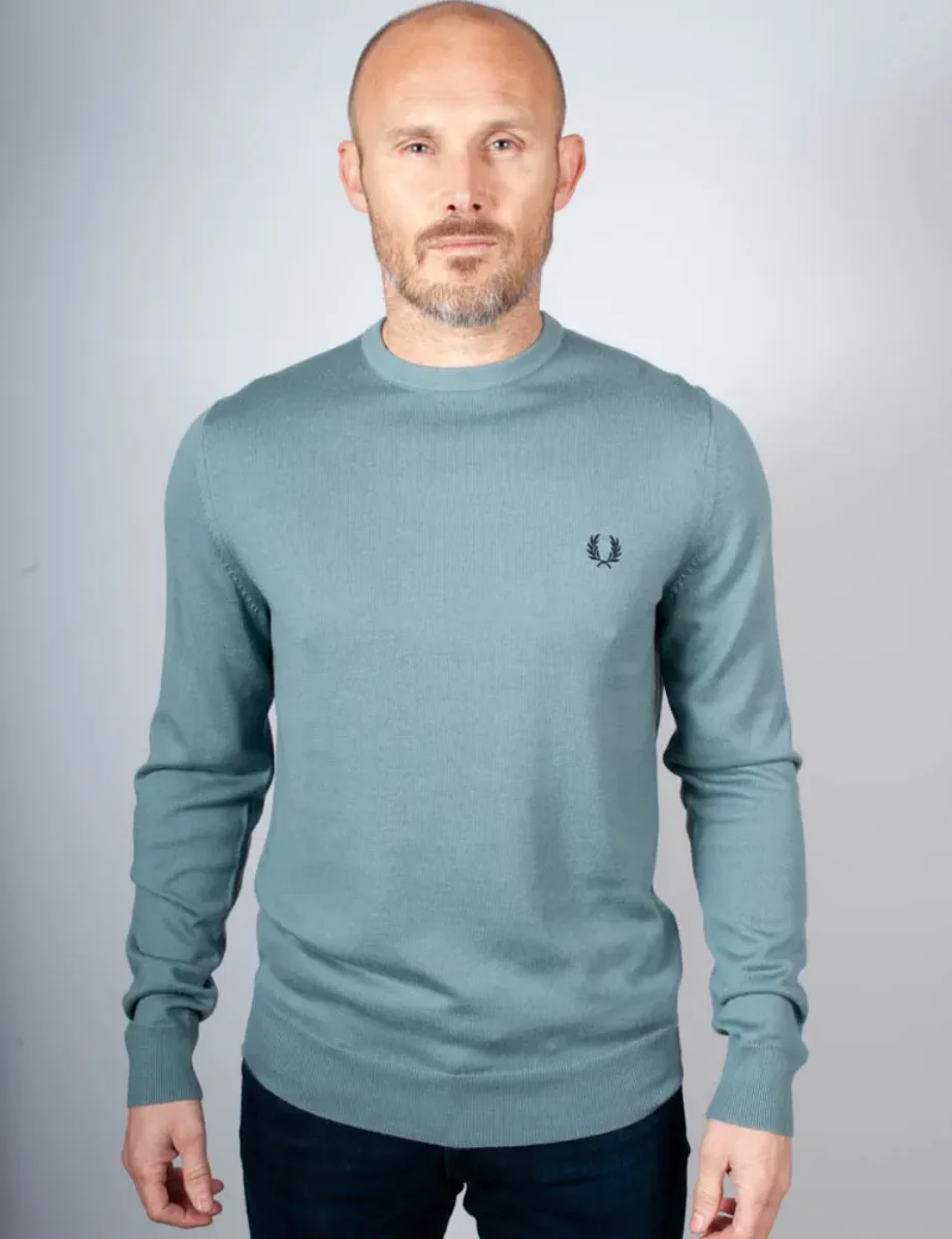 Fred Perry Classic Crew Neck Knitted Jumper | Stockport Blue