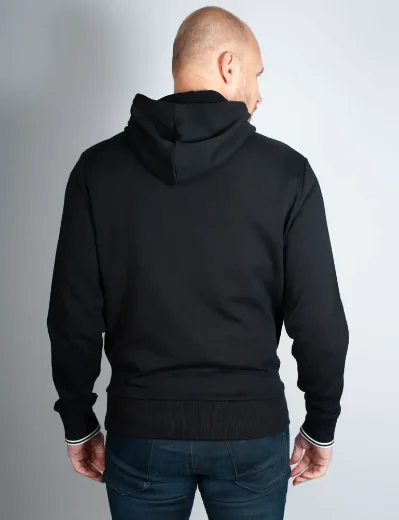 Fred Perry Tipped Hooded Sweatshirt Black