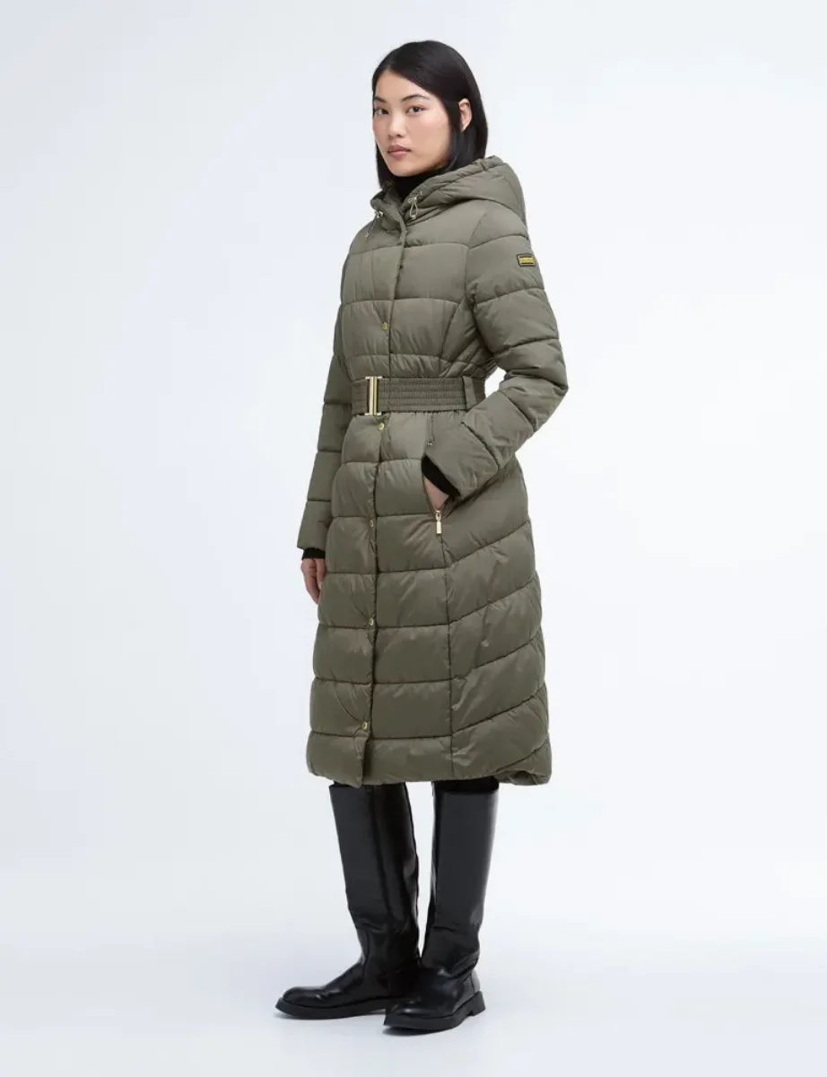 Barbour International Track Line Puffer Jacket | Khaki