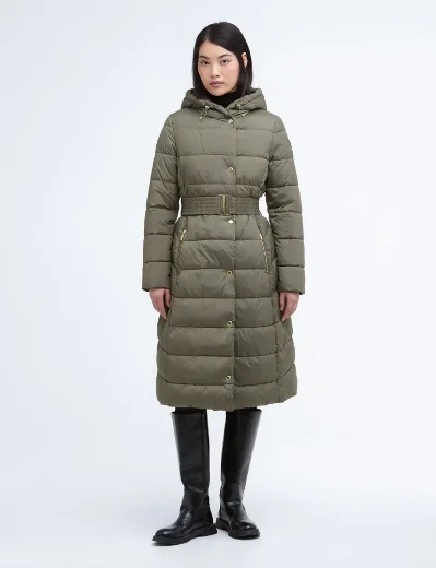 Barbour International Track Line Puffer Jacket | Khaki