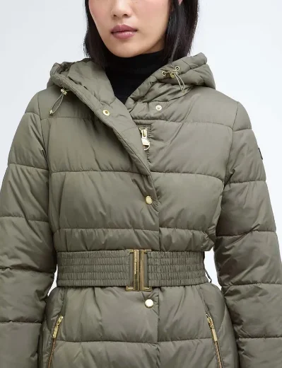 Barbour International Track Line Puffer Jacket | Khaki
