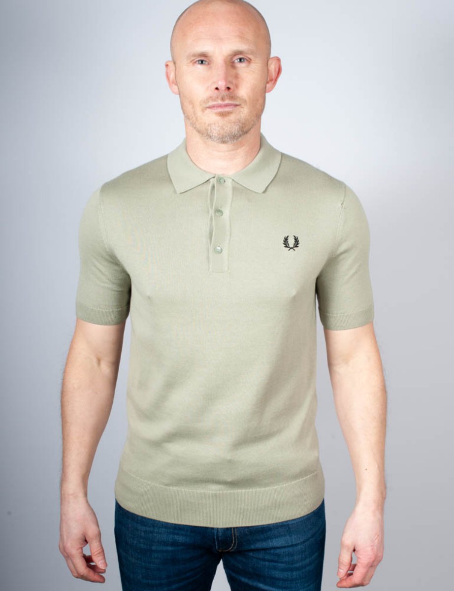 Fred Perry Short Sleeve Knitted Polo | Seagrass
