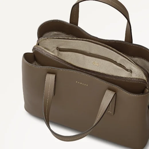 Radley Dukes Place Medium Zip-Top Grab Bag | Coffee
