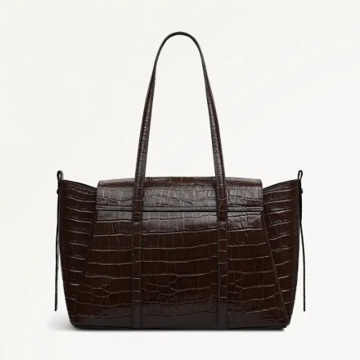 Radley The Chancery Faux Croc Medium Flap Shoulder / Dark Oak