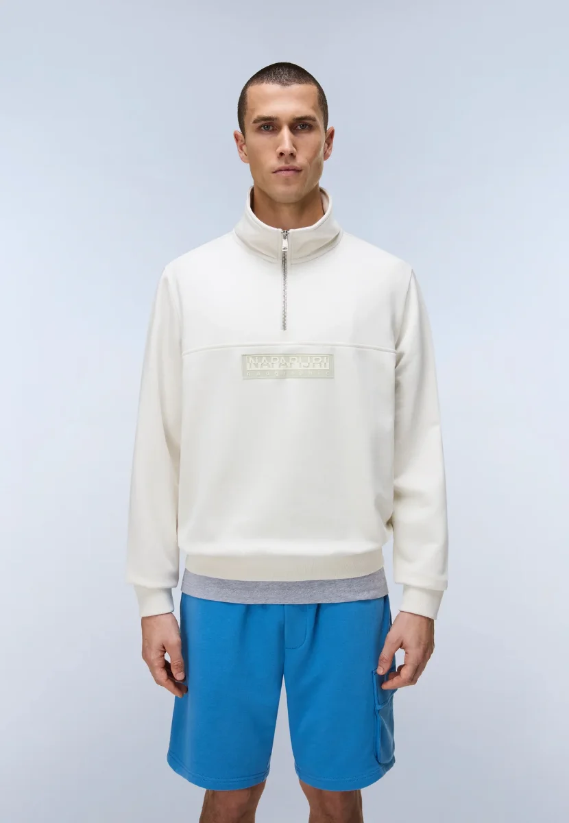 Napapjiri B-Box Logo Half Zip | White