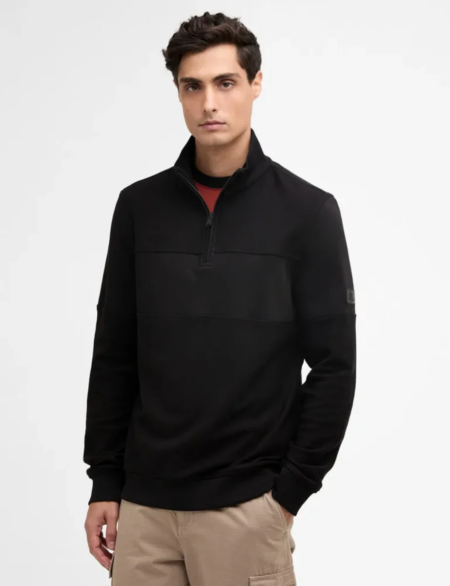 Barbour International Kaspian Quarter Zip Sweatshirt | Black