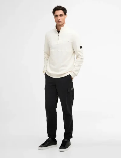 Barbour International Kaspian Half Zip Sweat | Whisper White