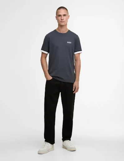 Barbour International Deep Cuff Evan Tipped T-Shirt | Storm Grey