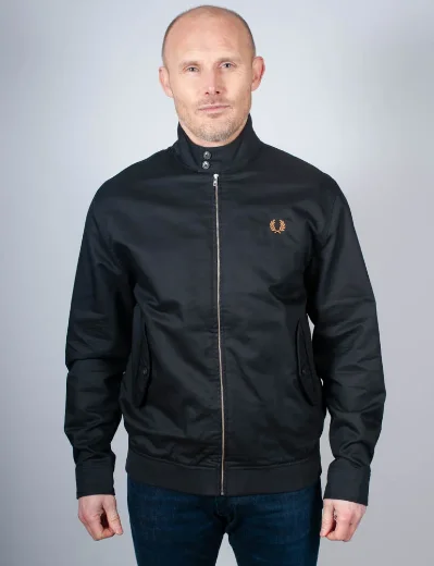 Fred Perry Twill Harrington Jacket | Black