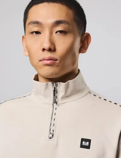 Picture of Weekend Offender Matisa Quarter Zip Check Sweat | Cement