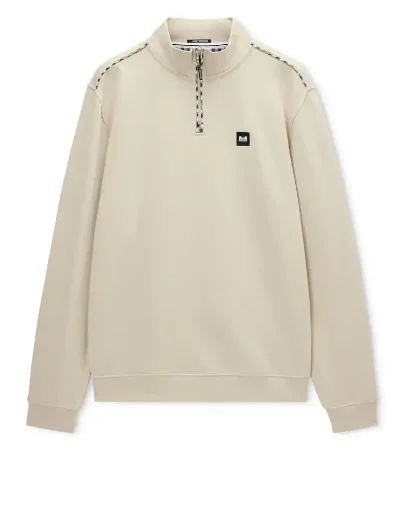 Picture of Weekend Offender Matisa Quarter Zip Check Sweat | Cement