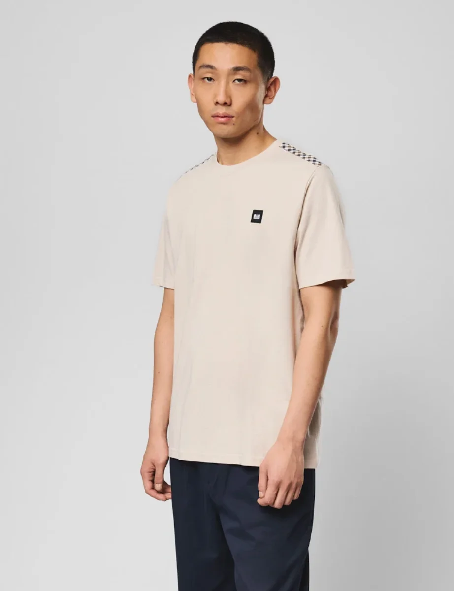 Picture of Weekend Offender Medea Check T-shirt | Cement