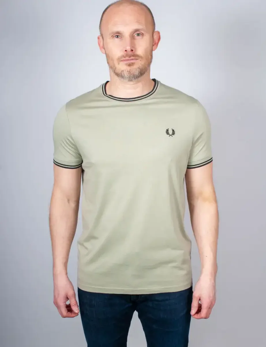 Picture of Fred Perry Twin Tipped T-shirt | Seagrass/Black