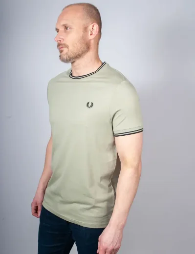 Picture of Fred Perry Twin Tipped T-shirt | Seagrass/Black