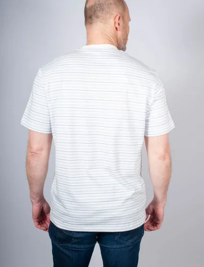 Lacoste Men's Striped Cotton T-Shirt | White/Blue
