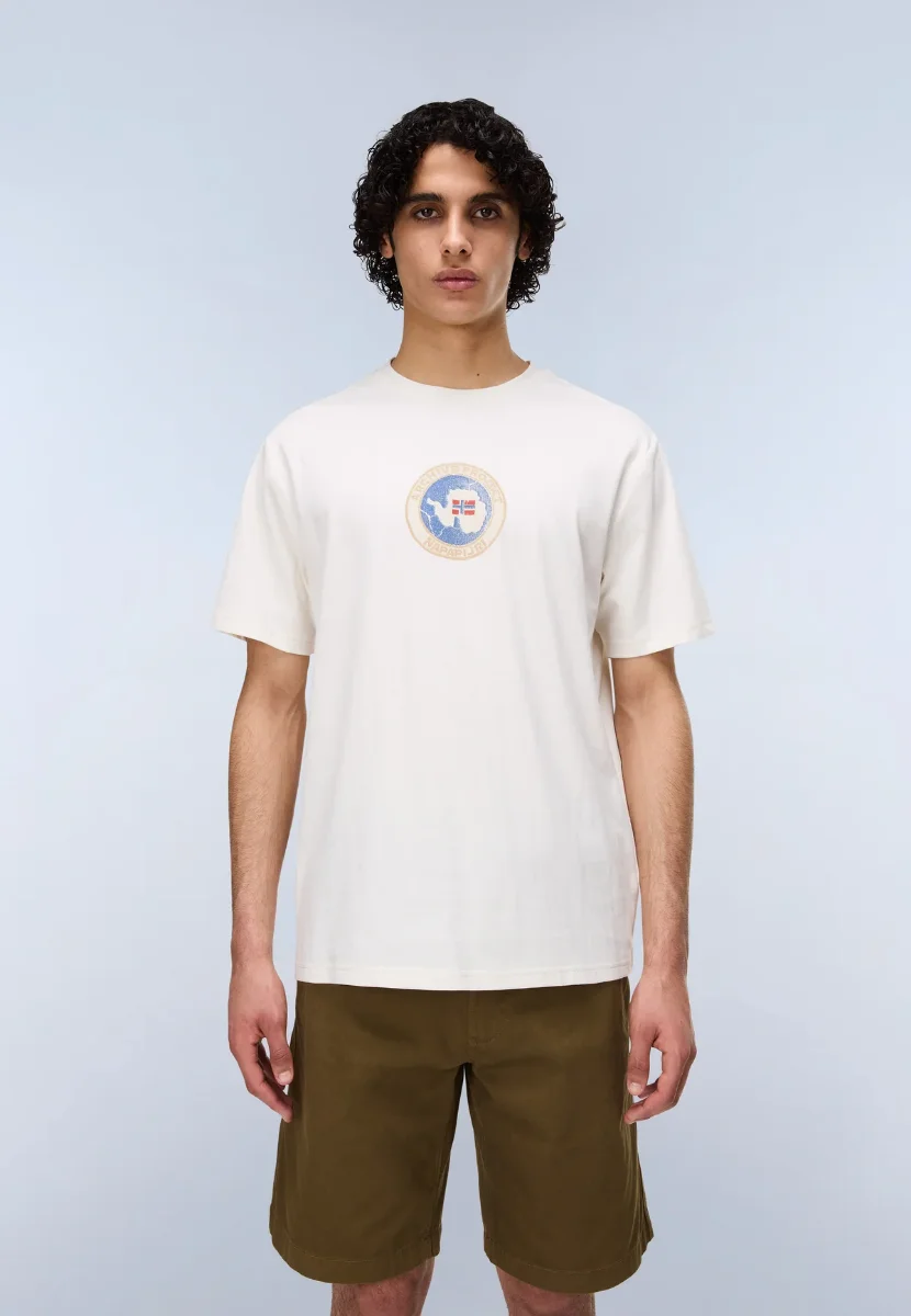 Napapijri Phos Short Sleeve T-Shirt | White Whisper