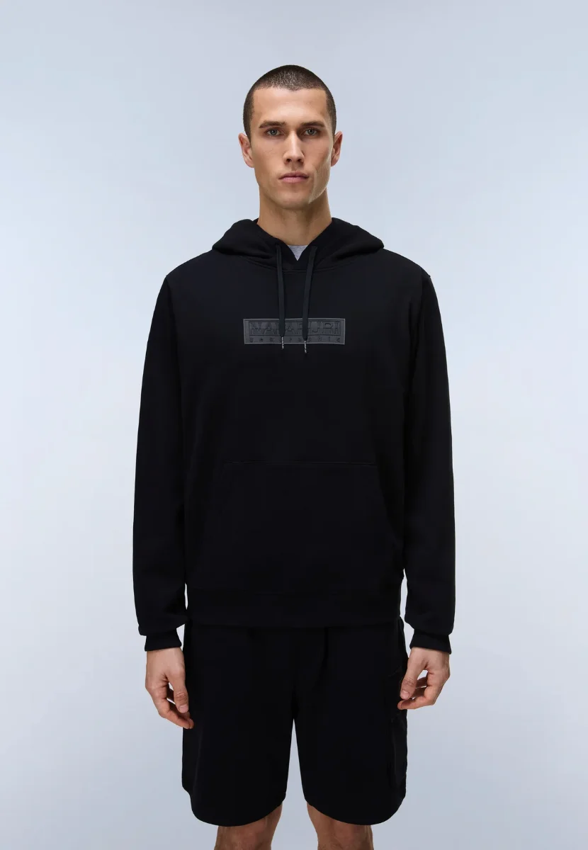 Napapijri Box Logo French Terry Hoodie | Black
