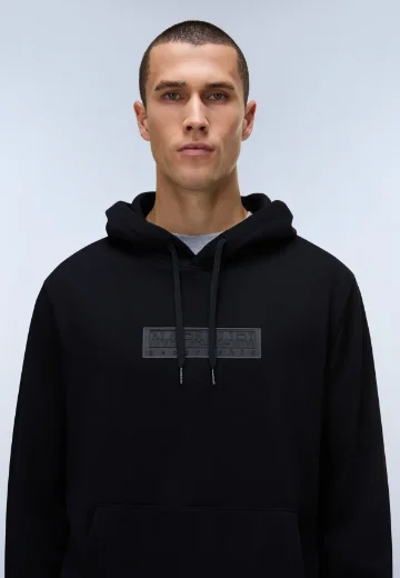 Napapijri Box Logo French Terry Hoodie | Black