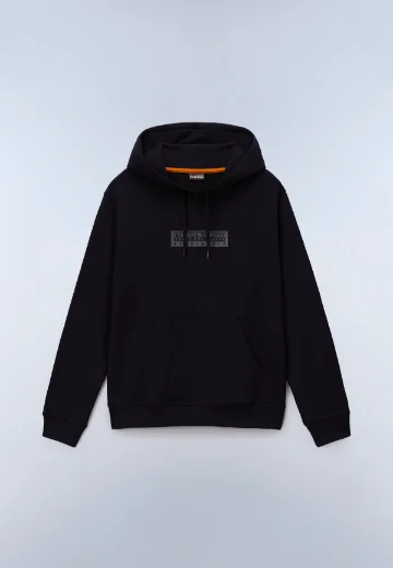 Napapijri Box Logo French Terry Hoodie | Black