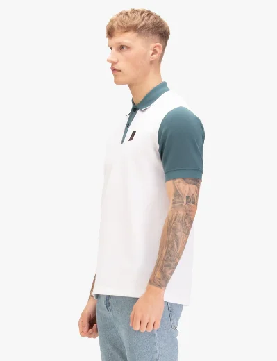 Picture of Luke 1977 Saddleworth Polo | White/Teal