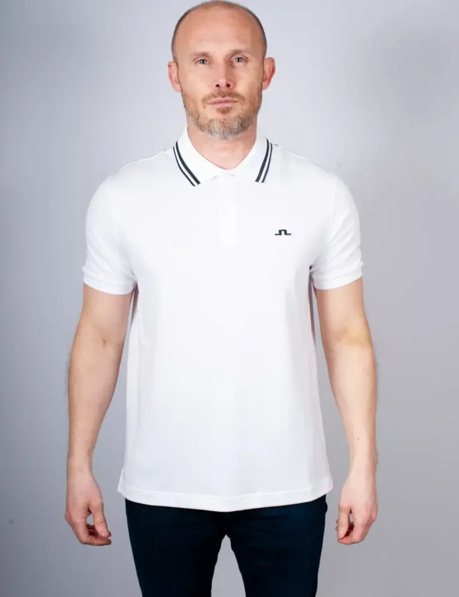 J.Lindeberg Joey Tipped Polo | White