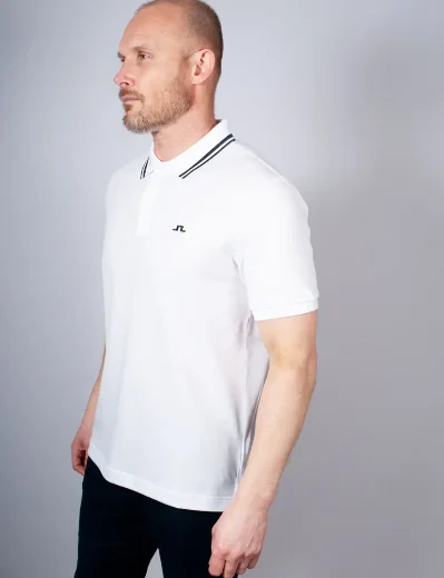 J.Lindeberg Joey Tipped Polo | White