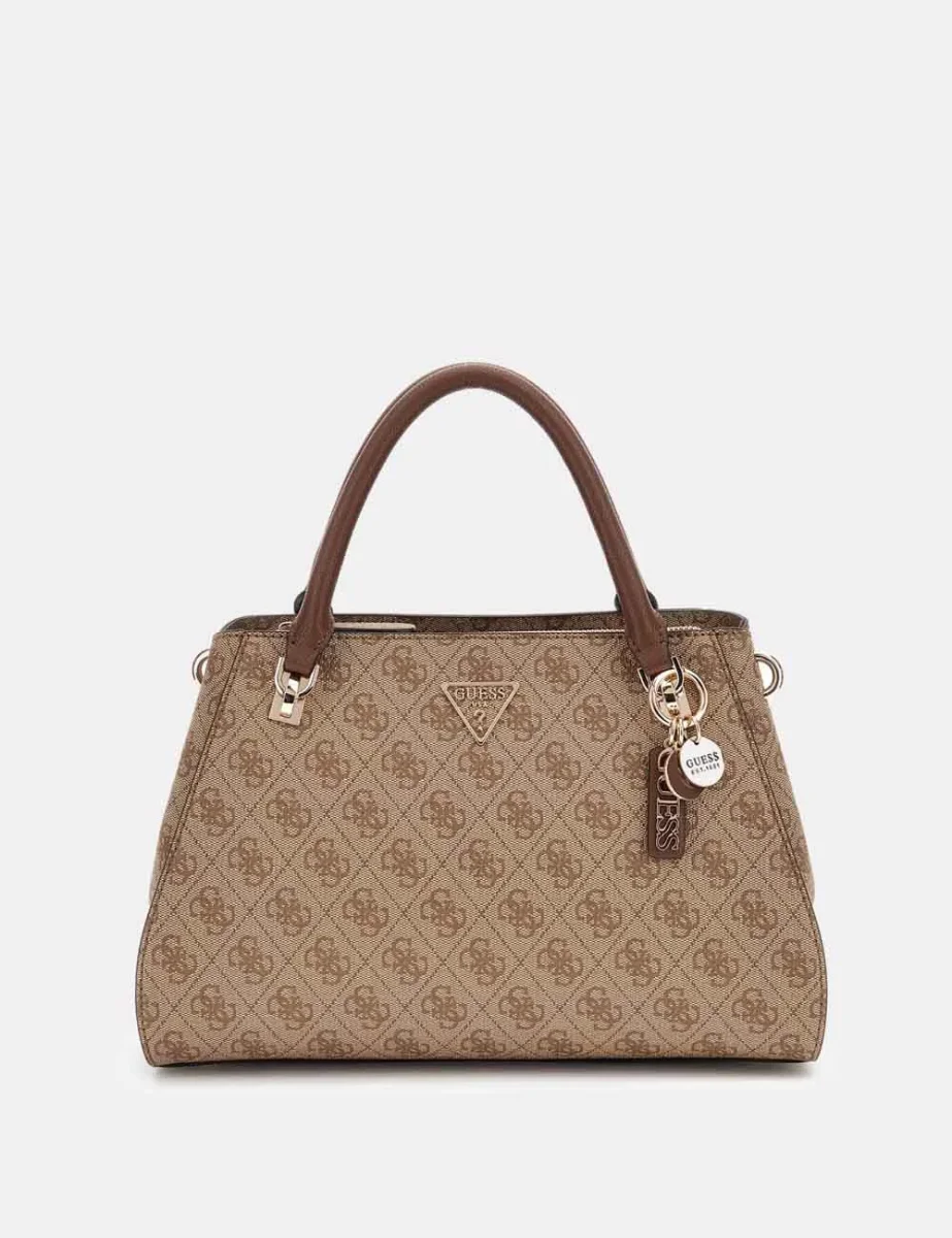 Guess Noelle Luxury 4G Logo Handbag / Brown
