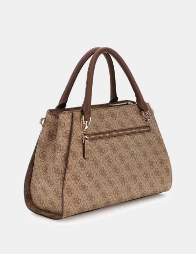 Guess Noelle Luxury 4G Logo Handbag / Brown
