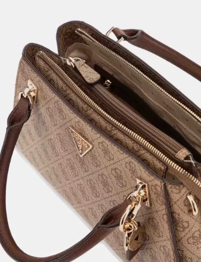 Guess Noelle Luxury 4G Logo Handbag / Brown