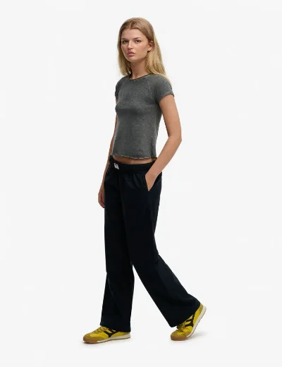 Superdry Cotton Linen Elastic Trouser / Navy