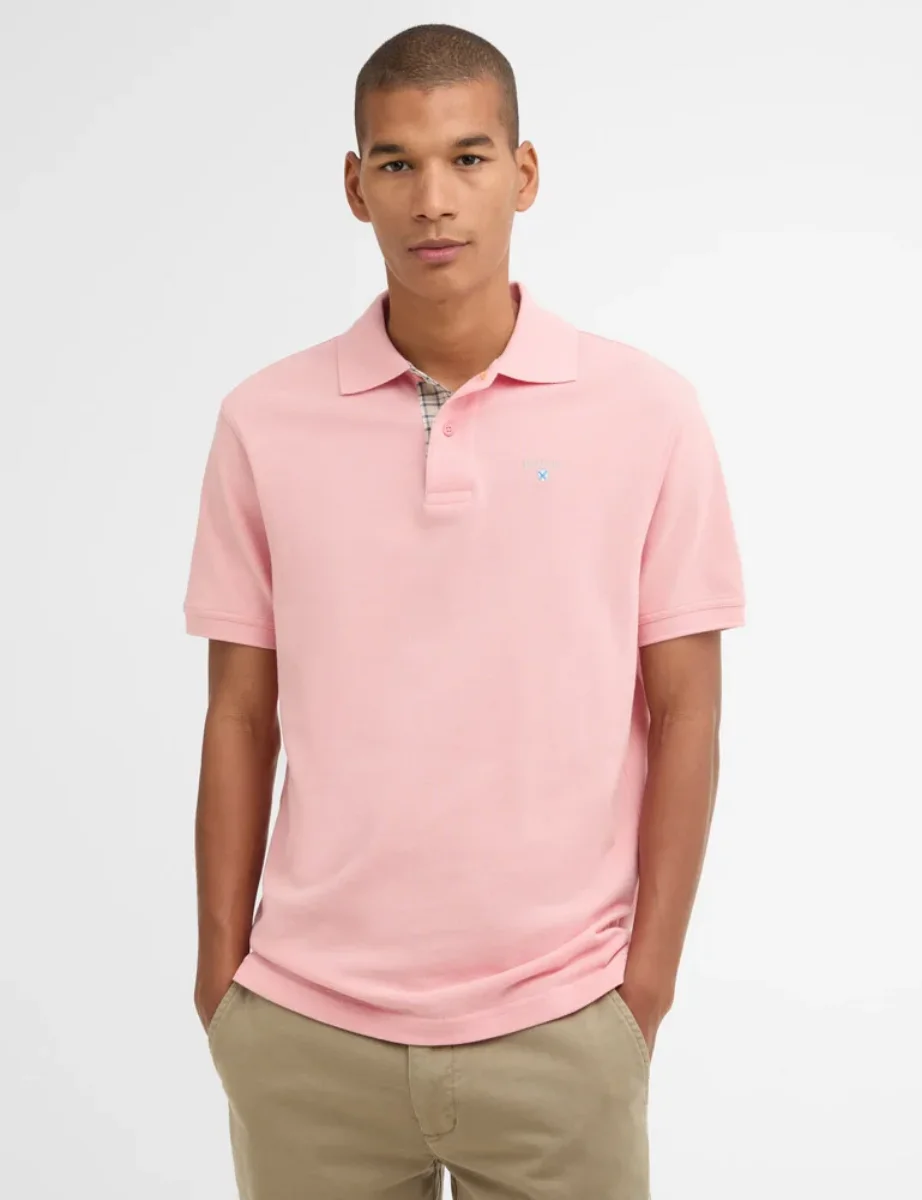 Barbour Tartan Pique Polo | Mineral Pink