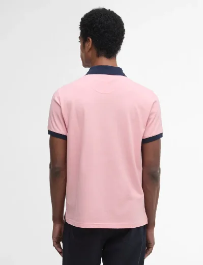Barbour Lynmouth Tipped Polo Shirt / Mineral Pink