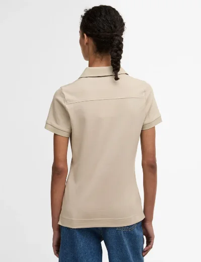 Barbour Women's Portsdown Polo Top | Light Sand / Hessian