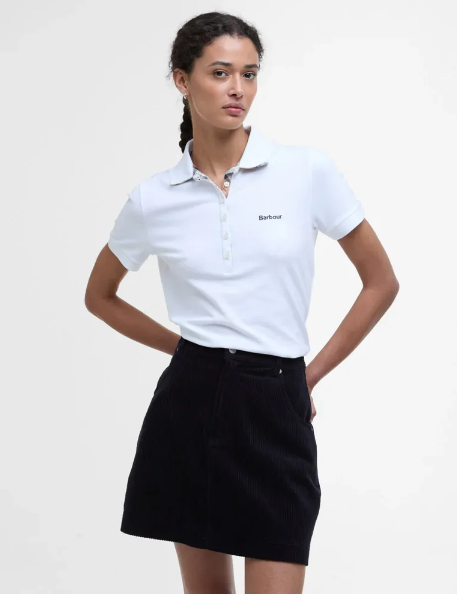 Barbour Women's Portsdown Polo Top | White / Hessian
