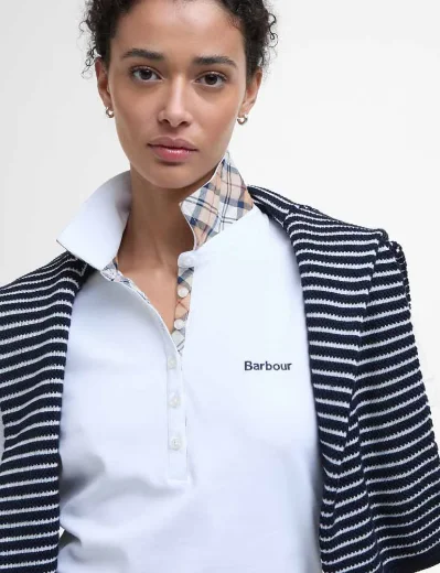 Barbour Women's Portsdown Polo Top | White / Hessian