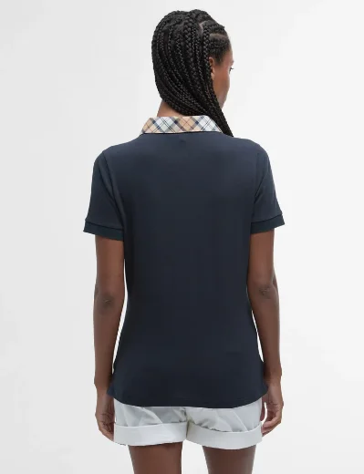 Barbour Women's Malvern Polo Top | Navy / Hessian